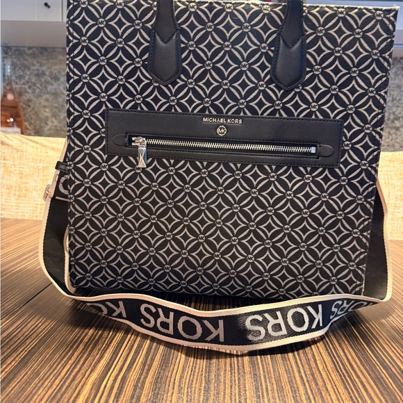 Michael Kors Handbags - Michael Kors Black and White Patterned Messenger Bag Men and Women